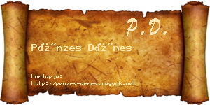 Pénzes Dénes névjegykártya