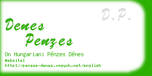 denes penzes business card